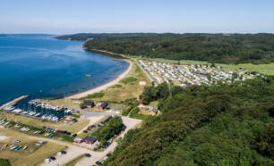 Luchtfoto van Rosenvold Strand Camping