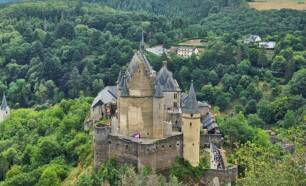 Vianden castle on hilltop in Luxembourg